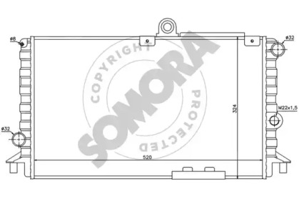 Радиатор, охлаждение двигателя SOMORA 014040