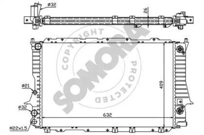 Радиатор, охлаждение двигателя SOMORA 020840A