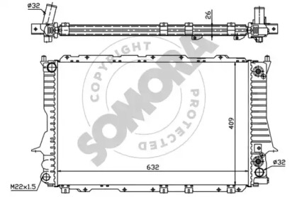 Радиатор, охлаждение двигателя SOMORA 020840B