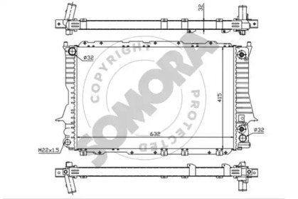 Радиатор, охлаждение двигателя SOMORA 020842