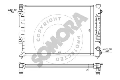Радиатор, охлаждение двигателя SOMORA 020940