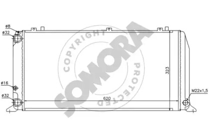 Радиатор, охлаждение двигателя SOMORA 021140A