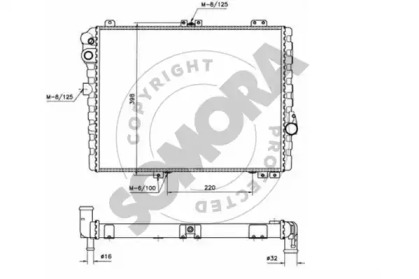 Радиатор, охлаждение двигателя SOMORA 021243