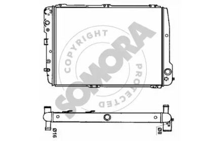 Радиатор, охлаждение двигателя SOMORA 021243B