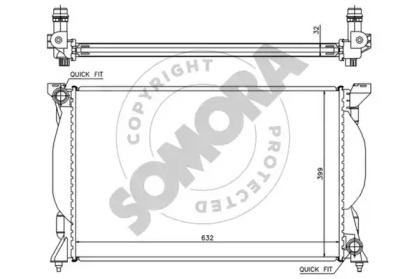 Радиатор, охлаждение двигателя SOMORA 021540K
