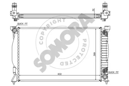 Радиатор, охлаждение двигателя SOMORA 021540KA