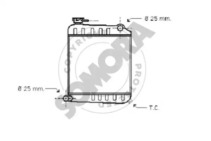 Радиатор, охлаждение двигателя SOMORA 030140A