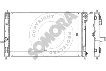 Радиатор, охлаждение двигателя SOMORA 033140