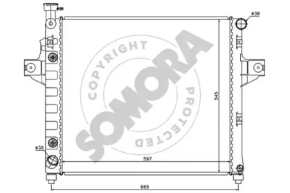 Радиатор, охлаждение двигателя SOMORA 036140C