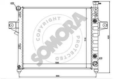 Радиатор, охлаждение двигателя SOMORA 036140D