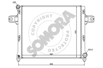 Радиатор, охлаждение двигателя SOMORA 036240