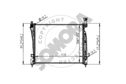 Радиатор, охлаждение двигателя SOMORA 036340