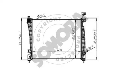 Радиатор, охлаждение двигателя SOMORA 036340A