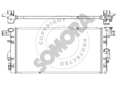 Радиатор, охлаждение двигателя SOMORA 037240C