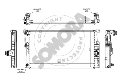 Радиатор, охлаждение двигателя SOMORA 040840A