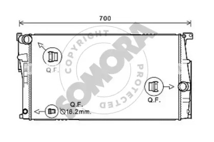 Радиатор, охлаждение двигателя SOMORA 040840B