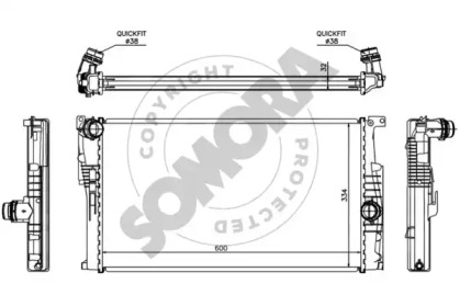 Радиатор, охлаждение двигателя SOMORA 040840C