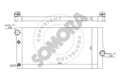Радиатор, охлаждение двигателя SOMORA 041440