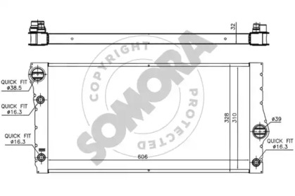 Радиатор, охлаждение двигателя SOMORA 041440C