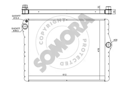 Радиатор, охлаждение двигателя SOMORA 041440F