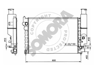 Радиатор, охлаждение двигателя SOMORA 052040