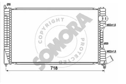 Радиатор, охлаждение двигателя SOMORA 052040B