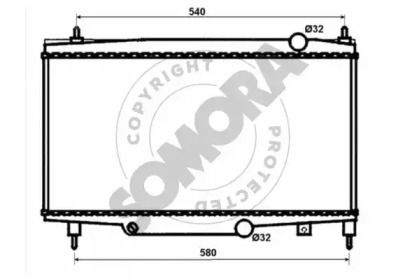 Радиатор, охлаждение двигателя SOMORA 052340L