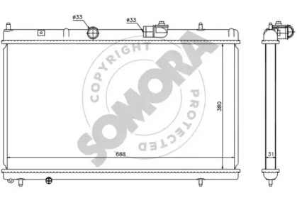 Радиатор, охлаждение двигателя SOMORA 052340M