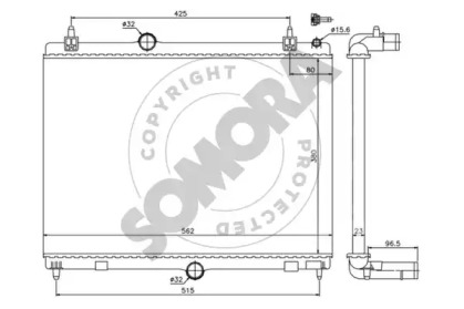Радиатор, охлаждение двигателя SOMORA 052540A