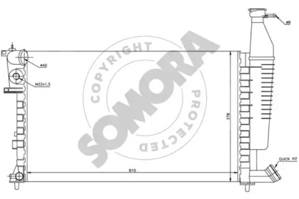Радиатор, охлаждение двигателя SOMORA 054140B