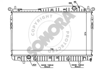 Радиатор, охлаждение двигателя SOMORA 060840