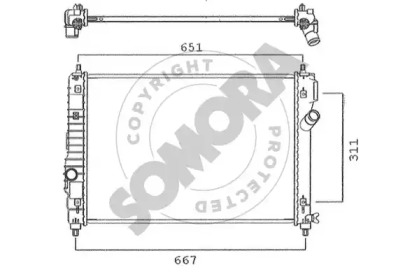 Радиатор, охлаждение двигателя SOMORA 066140