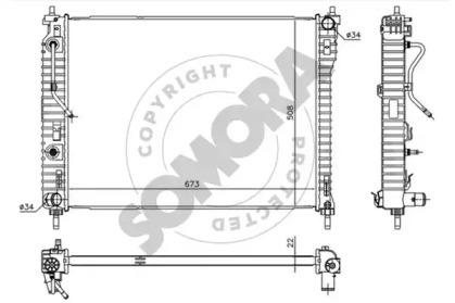 Радиатор, охлаждение двигателя SOMORA 067040B