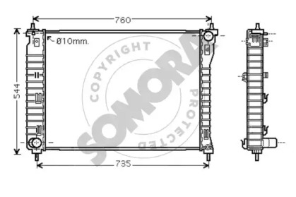 Радиатор, охлаждение двигателя SOMORA 067040C