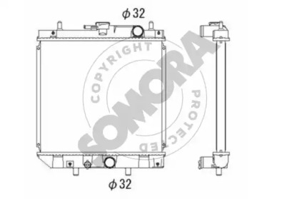 Радиатор, охлаждение двигателя SOMORA 070440