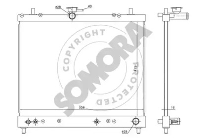 Радиатор, охлаждение двигателя SOMORA 072140