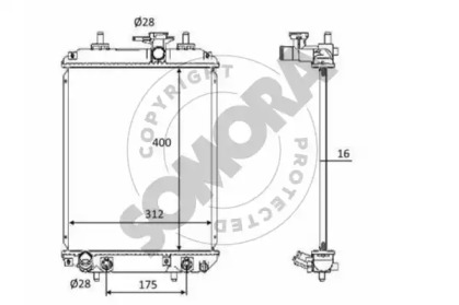 Радиатор, охлаждение двигателя SOMORA 076040A