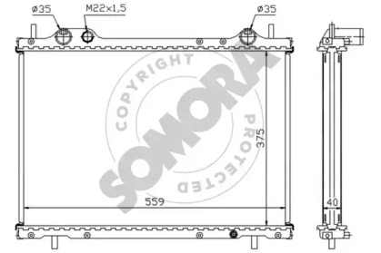 Радиатор, охлаждение двигателя SOMORA 082242A