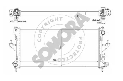 Радиатор, охлаждение двигателя SOMORA 084240H