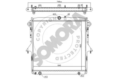 Радиатор, охлаждение двигателя SOMORA 090740A