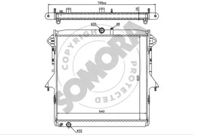 Радиатор, охлаждение двигателя SOMORA 090740B