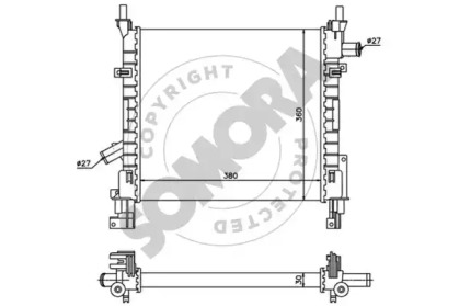 Радиатор, охлаждение двигателя SOMORA 091040B