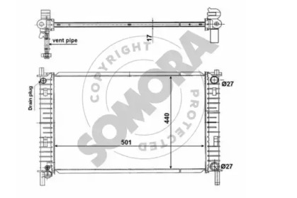 Радиатор, охлаждение двигателя SOMORA 092542