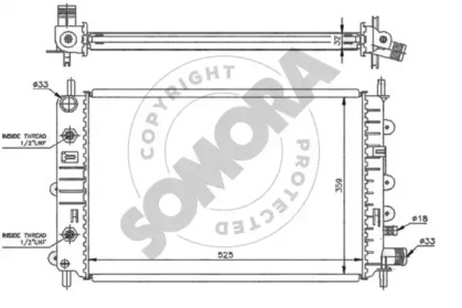 Радиатор, охлаждение двигателя SOMORA 093142A
