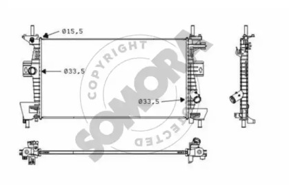 Радиатор, охлаждение двигателя SOMORA 093840