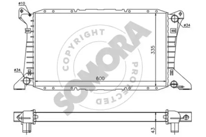 Радиатор, охлаждение двигателя SOMORA 094240B