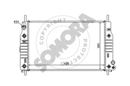 Радиатор, охлаждение двигателя SOMORA 095040B