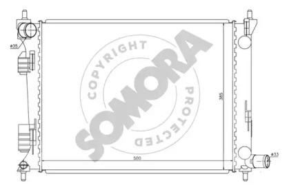 Радиатор, охлаждение двигателя SOMORA 111240