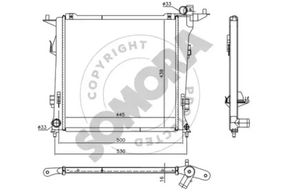 Радиатор, охлаждение двигателя SOMORA 112140C