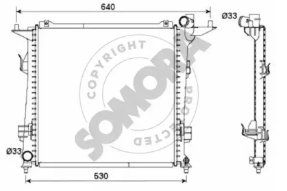 Радиатор, охлаждение двигателя SOMORA 112140D